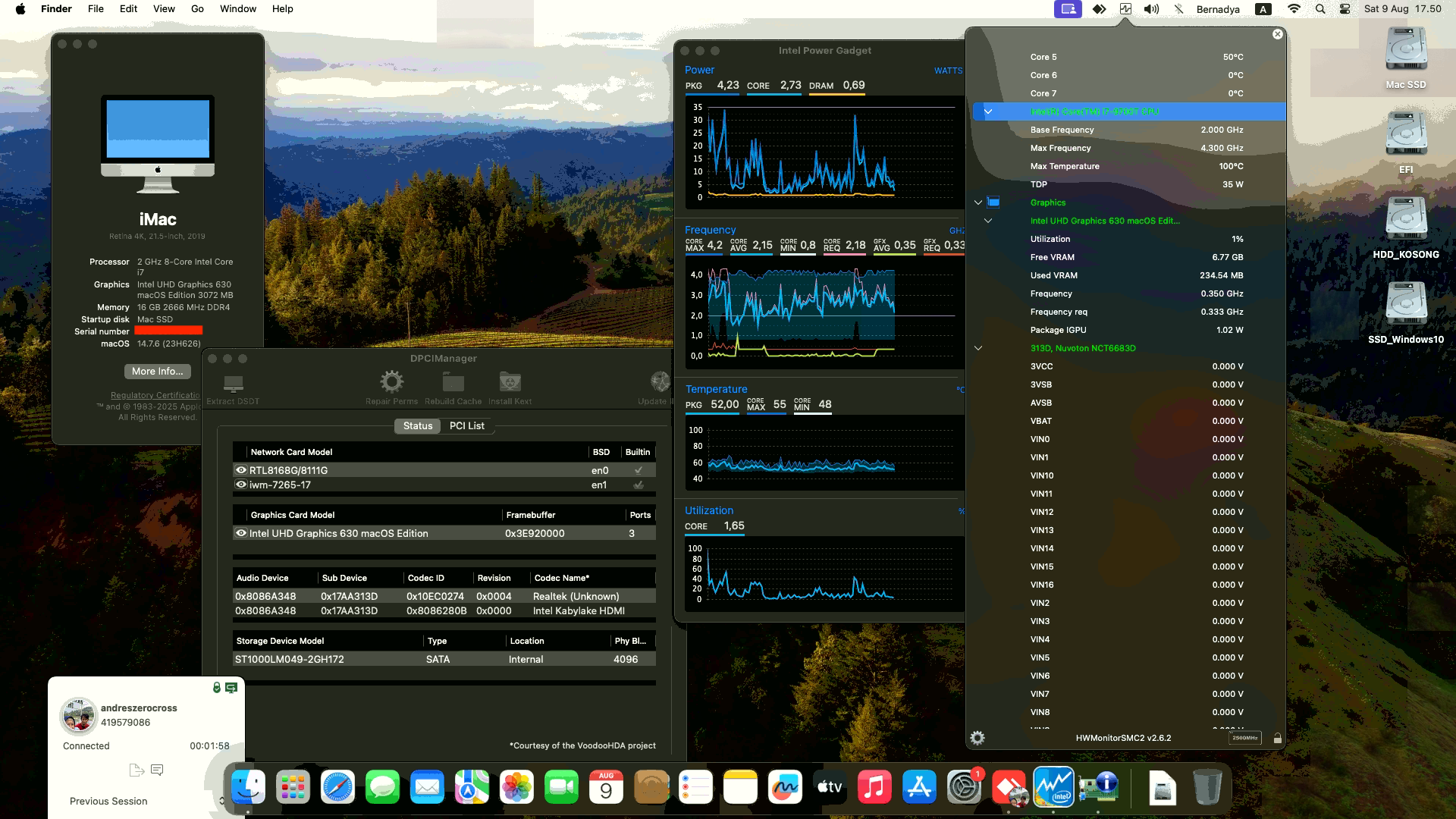 Success Hackintosh macOS Sonoma 14.7.6 Build 23H626 in Lenovo AIO PC V530-22ICB
